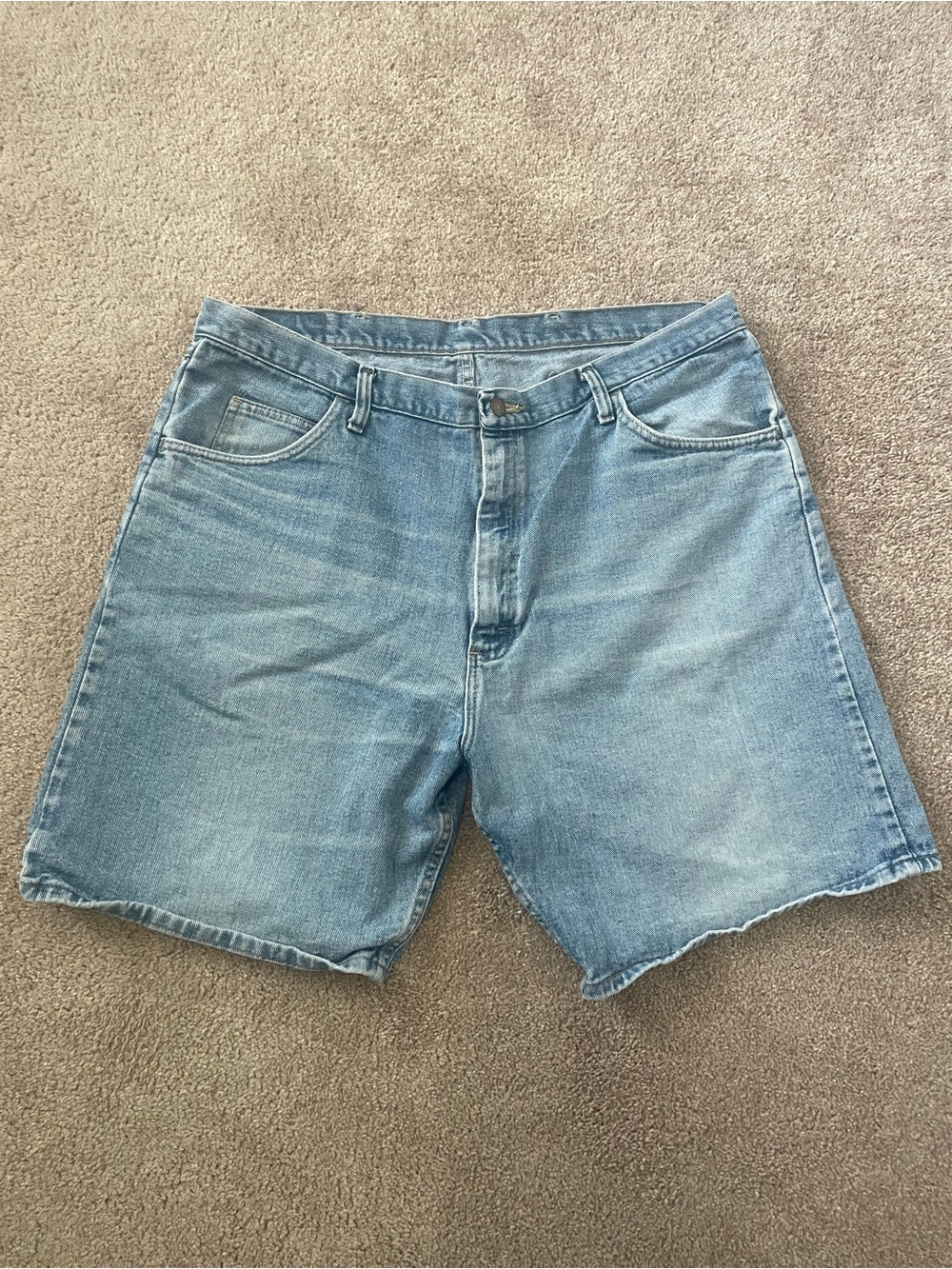 Wrangler Light Wash Blue Denim Cutoff Shorts